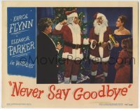 3c703 NEVER SAY GOODBYE LC 1946 great image of Errol Flynn in Santa suit getting into fight!