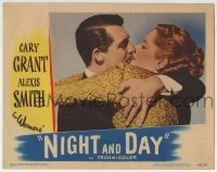 3c706 NIGHT & DAY LC 1946 best c/u of Cary Grant as composer Cole Porter kissing Alexis Smith!