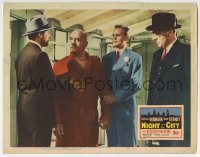 3c707 NIGHT & THE CITY LC #4 1950 wrestling promoter Richard Widmark, Herbert Lom, Jules Dassin!