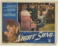 3c709 NIGHT SONG LC #7 1948 great close up of Hoagy Carmichael playing the piano!
