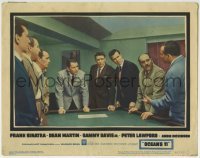 3c721 OCEAN'S 11 LC #3 1960 Frank Sinatra, Dean Martin & Rat Pack plan the heist at pool table!