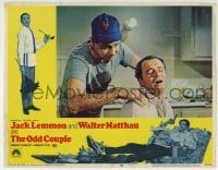 3c722 ODD COUPLE LC #2 1968 great c/u of Walter Matthau rubbing Jack Lemmon's shoulders!