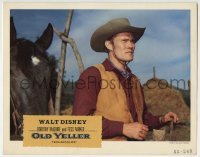 3c724 OLD YELLER LC R1965 Walt Disney, great close up of Chuck Connors standing by his horse!