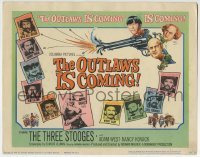 3c155 OUTLAWS IS COMING TC 1965 The Three Stooges with Curly-Joe + sexy Nancy Kovak as Annie Oakley