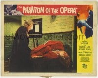 3c754 PHANTOM OF THE OPERA LC #8 1962 Herbert Lom stands over unconscious Heather Sears!