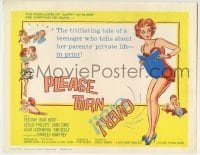 3c166 PLEASE TURN OVER TC 1961 English comedy, artwork of sexy teenage woman in nightie!