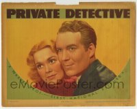 3c762 PRIVATE DETECTIVE LC 1939 best romantic close up of pretty Jane Wyman & Dick Foran!