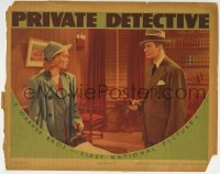 3c764 PRIVATE DETECTIVE LC 1939 Morgan Conway with gun eyes young Jane Wyman snooping around desk!