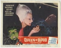 3c768 QUEEN OF BLOOD LC #3 1966 close up of the female monster Florence Marly with victim!
