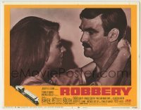 3c797 ROBBERY LC #2 1967 super close up of Stanley Baker & sexy Joanna Pettet!