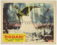 3c800 RODAN LC #8 1957 Sora no Daikaiju Radon, great image of the monster flying through bridge!