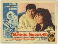 3c808 SAVAGE INNOCENTS LC #6 1961 Nicholas Ray, close up of Eskimo Anthony Quinn & Yoko Tani!