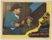 3c820 SHADOW VALLEY LC #3 1947 Roscoe Ates smiles at Eddie Dean plucking at fiddle like a guitar!