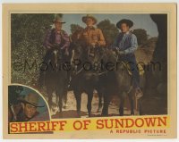 3c823 SHERIFF OF SUNDOWN LC 1944 Allan Rocky Lane, Duncan Renaldo & Max Terhune on horses!