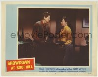 3c827 SHOWDOWN AT BOOT HILL LC #7 1958 young Charles Bronson & Carole Mathews arguing in bedroom!