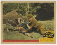 3c844 SON OF LASSIE LC #5 1945 Lassie helps master Peter Lawford get the best of a bad guy!