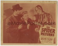 3c853 SPIDER RETURNS LC #2 R1940s great image of the masked villain in costume threatening girl!
