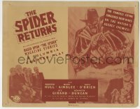 3c193 SPIDER RETURNS TC R1940s cool serial artwork with masked hero, the famous crime smasher!