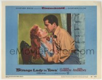 3c864 STRANGE LADY IN TOWN LC #3 1955 romantic c/u of Greer Garson & Dana Andrews about to kiss!