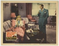 3c871 STREET WITH NO NAME LC #7 1948 Richard Widmark looks down at Barbara Lawrence on couch!