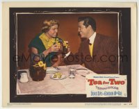 3c882 TEA FOR TWO LC #2 1950 great close up of Doris Day & Gordon MacRae smiling & toasting!