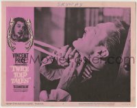 3c931 TWICE TOLD TALES LC #2 1963 best close up of Vincent Price choked by skeleton hand!