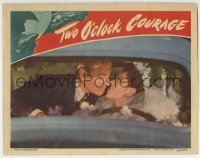 3c937 TWO O'CLOCK COURAGE LC 1944 c/u of bride Ann Rutherford & groom Tom Conway kissing in car!