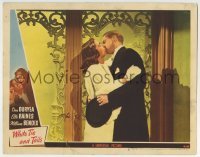 3c967 WHITE TIE & TAILS LC #6 1946 romantic close up of Dan Duryea kissing sexy Ella Raines!