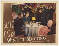 3c975 WINTER MEETING LC #6 1948 Bette Davis sits at table with man while many others dance!