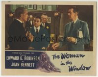 3c977 WOMAN IN THE WINDOW LC 1944 Fritz Lang, Edward G. Robinson & Raymond Massey have a phonecall!