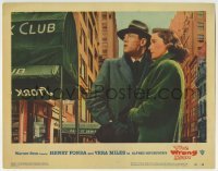 3c983 WRONG MAN LC #1 1957 Hitchcock, Henry Fonda & Vera Miles outside the famous Stork Club!