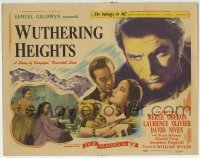 3c232 WUTHERING HEIGHTS TC R1944 Laurence Olivier looming over Merle Oberon & David Niven!