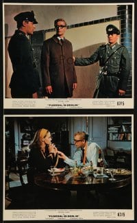 3d135 FUNERAL IN BERLIN 2 color 8x10 stills 1967 Michael Caine as Harry Palmer, sexy girls & spies!