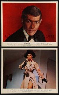 3d141 OUR MAN FLINT 2 color 8x10 stills 1966 James Coburn, James Bond spy spoof!