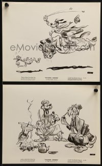 3d985 SALUDOS AMIGOS 2 8x10 stills 1943 Goofy with his horse and camp side, Walt Disney!
