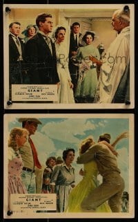 3d213 GIANT 2 color English FOH LCs 1956 Elizabeth Taylor, Rock Hudson, directed by George Stevens!