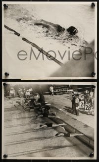 3d681 BUSTER CRABBE 5 8x10 news photos 1960s when he swam in the 1932 Los Angeles Summer Olympics!