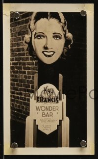 3d005 WONDER BAR 3 2.75x4.5 1934 theaters displays with Kay Francis, Al Jolson, Dick Powell!