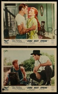 3d165 COME NEXT SPRING 7 color English FOH LCs 1956 Ann Sheridan & Cochran in happiest picture!