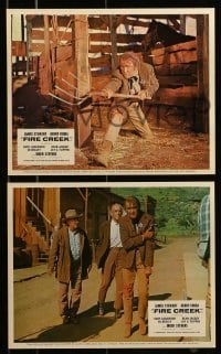 3d152 FIRECREEK 8 color English FOH LCs 1968 James Stewart & Henry Fonda meet in the heat of it all!