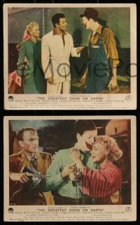 3d154 GREATEST SHOW ON EARTH 8 color English FOH LCs 1952 James Stewart, Betty Hutton & Kelly!