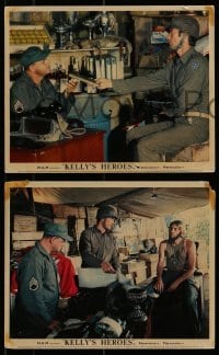 3d197 KELLY'S HEROES 3 color English FOH LCs 1970 Clint Eastwood, Rickles, Sutherland, WWII!