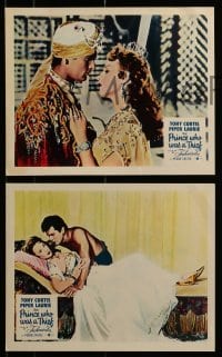 3d169 PRINCE WHO WAS A THIEF 7 color English FOH LCs 1951 Tony Curtis & pretty Piper Laurie!