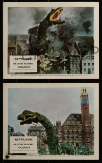 3d177 REPTILICUS 6 color English FOH LCs 1961 50 million year-old giant lizard destroys city!