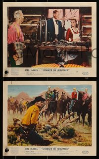 3d191 STRANGER ON HORSEBACK 4 color English FOH LCs 1955 Joel McCrea, Miroslava Stern, a killer's paradise!