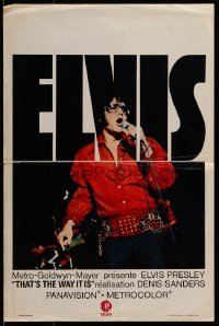 3f411 ELVIS: THAT'S THE WAY IT IS Belgian 1970 great image of Presley singing on stage!