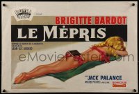 3f433 LE MEPRIS Belgian 1963 Jean-Luc Godard, different art of sexy Bardot sunbathing in bikini!