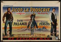 3f438 LONELY MAN Belgian 1957 full-length art of Jack Palance & Anthony Perkins!