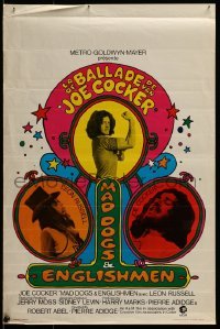 3f441 MAD DOGS & ENGLISHMEN Belgian 1971 Joe Cocker, rock 'n' roll, cool poster design!