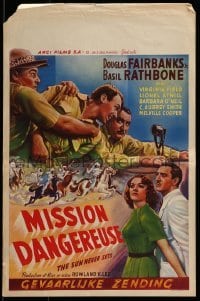 3f469 SUN NEVER SETS Belgian R1950s Douglas Fairbanks Jr & Basil Rathbone in African Gold Coast!